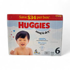 Huggies Snug   Dry Leakproof Baby Diapers  size 6  - 156 Count