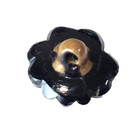 Antique Black Glass Button    Sweet Shape With Heart Shape  petals 