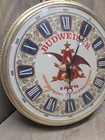 Vintage Budweiser Beer Lighted Pocket Watch Sign Clock W girl  Working-ish Read