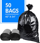 50ct Large Trash Bags 55-60 Gallon Garbage Bags Heavy Duty Trash Can Liners Bulk