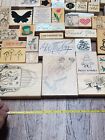 Huge Lot Of 200  Vintage Wood Mounted Rubber Stamps Stampin Up Animal Holiday