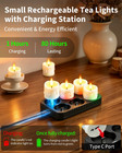6 Pcs Rechargeable Tea Lights Candles With Charging Base And Remote Timer