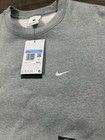 Nike Men Solo Swoosh Fleece Crew Sweatshirt Grey Heather White Dx1361-063 Medium