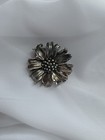 Vintage Tiffany   Co 925 Marigold Flower Sterling Silver Pin 