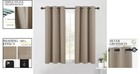 Elegant Taupe Blackout Curtain Panels  42x40 Inch Grommet Top Set Of 2