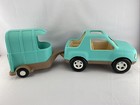 Vintage Little Tikes Jeep   Trailer From Horse Stable  3 Equestrian Riders Set