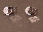 Pair Of Tous Bear Backing Stud Earrings- Clear Cubic Zirconia Solitaires -silver