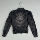 Apple Bottoms Track Suit Kids Girls Medium Black Jacket Pants Ruched Bling Y2k