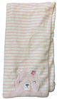 Carters Just One You Pink White Stripes Bear Baby Blanket 30x40