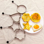 5pcs Stainless Steel Silver Egg Ring Molds Pancake Omelette Shapers - New