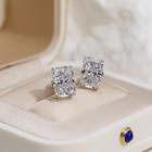 14k White Gold Radiant Lab Created Diamond Perfect Gift For Mother Earrings