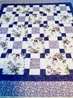 Quilt Top lavender Floral bed  Home Decor pieced new  51    Sq  Homemade u s a