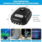 Aquarium Air Pump 300gph  For Up To 200 Gallon Fish Tank  Powerful Hydroponic   