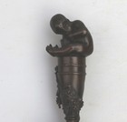A Good   Rare Antique Novelty Grand Tour Bronze Figural Child Desk Seal C 19thc