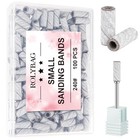 100pcs Small Sanding Bands Nail Drill Bits 240 Extreme Fine Grit 240 Grit Zebra