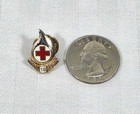 American Red Cross  18 Gallon Donor  Hat Lapel Pin  Metal  Gold Finish  Enamel 