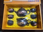 Nib Chinese Yixing   style Zisha Dragon   Phoenix Gongfu Tea Set - Black orange