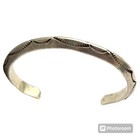 Intricate Navajo Silver Ingot Carinated  Stamped Cuff Bracelet 