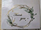 100 Thank You Cards W  Envelopes   Stickers Gold Foil Greenery 