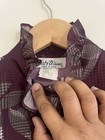 Vintage 70s Lucky Winner Burgundy Ruffle Secretary Blouse Sz 11 12