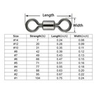 50x Rolling Barrel Swivel Fishing Swivels Solid Ring  Stainless Steel
