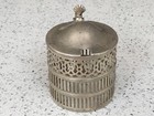 Antique Webster Sterling Silver Mustard Pot - Condiment Jar Ground Glass Liner