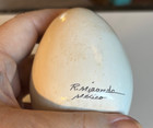 R Miranda Raccoon Handmade Mexican Ceramic Hatching Egg Sculpture 3 25  Tall