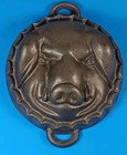 Vintage Cast Iron Pig Cheese Mold Hog Head Baking Pan Original 9 