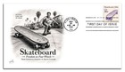Skateboard  - Faux-fdc Artistamp cinderella artcraft - W extra Stamp Pair