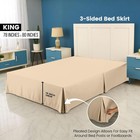 Uia Bedding King Bed Skirt - Soft Quadruple Pleated Ruffle - Easy Fit