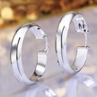 Womens 925 Sterling Silver Elegant Round Shaped Pierced Hoop Earrings  e74
