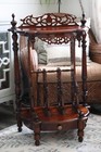 Antique Vintage Victorian Mahogany Canterbury Table Magazine Rack Shelf