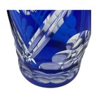 Vintage Bohemian Blue Crystal Decanter Set 6 Cut To Clear Shot Glass Tokyo Japan