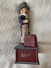 Cast Iron Mechanical Coin Bank Uncle Sam Works