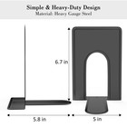 Optomni Bookends  Book End Supports Heavy Duty Metal 2 Pairs 4 Pieces  Black