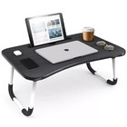 Foldable Laptop Tray Lap Desk Stand Adjustable Bed Table Notebook Tray Cup Slot 