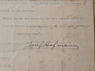 1922 Polish Pianist Josef Casimir Hofmann Signed Document Letter  Orig 514