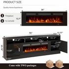 Mxv 70  Fireplace Tv Stand For Tvs Up To 80   Modern 70 Inches  Black-black