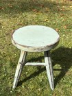 Vintage Primitive Style Milking Stool Plant Stand Footstool Mint Blue Robins Egg