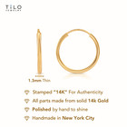 14k Real Solid Yellow Gold Everyday Hoop Earrings 1 3mm Tube Endless Hoops