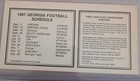 Georgia Bulldogs Jack Davis Schedule Card 1987 Uga
