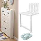 Folding Bath Seat Bench Shower Chair Wall Mount Solid Wood Chair Entryway Chair