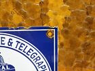 Vintage Bell Systems Porcelain Sign Us Public Telephone Pay Phone Communications