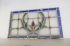 Antique Stained Glass Window Panel Leaded Old Vintage Victorian 23 x13 