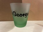 Lake George New York Souvenir Shot Glass Green Opaque Vintage Bar Accessory Ny