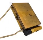Gold Toned Metal Makeup Compact Cigarette Case Lipstick Holder Vintage Purse