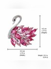 Pink Rhinestone Swan Brooch Crystal Bird Statement Pin