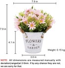 Artificial Daisy Flowers In Metal Pot Fake Pink Daisies Potted Plant Home Decor