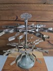 Vintage Standard Rubber Ink  Stamp Holder Post Office Two Carousel  Rack Rare 