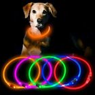 Rechargeable Led  Light-up Flash Glow Collar Dog Pet Safety Micro Usb Adjustable